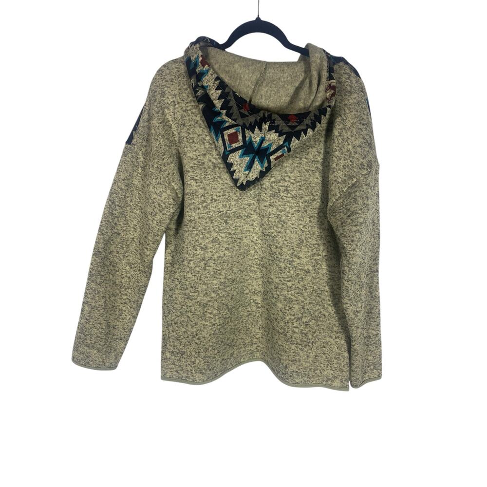 Sheilay Geometric Aztec Pattern Gray Pullover Hoo… - image 6